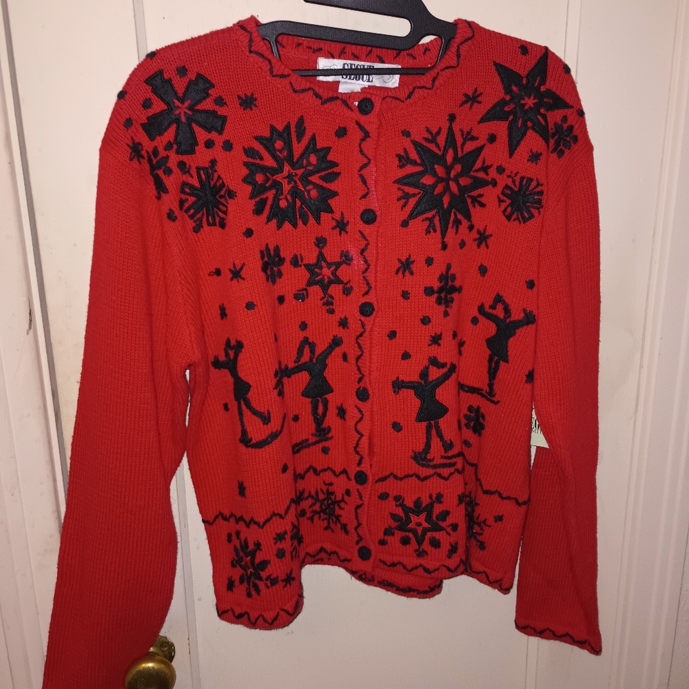 Segue Snowflake Cardigan sz M NWT